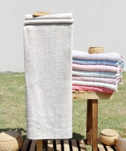 %100 Pamuk Renkli 70x140 Banyo Havlusu GRİ