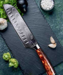 Santoku Şef Bıçağı (Kırmızı Reçine Saplı)
