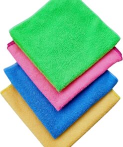 Temizlik Bezi 4'lü Paket - 40x40 cm, Yüksek Emici, Tüy ve Hav Bırakmaz, Çabuk Kuruyan, Çok Amaçlı Kullanım İçin, Mutfak, Banyo, Araç ve Genel Temizlik İçin Uygun, Yıkanabilir