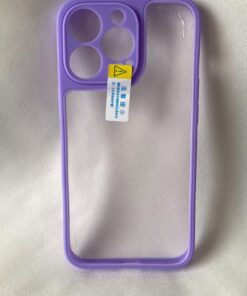 iPhone 13 PRO MAX ile uyumlu Köşeleri Renkli Şeffaf Kamera Çerçeve Korumalı İCE Silikon Telefon Kılıfı,Esnek İnce Geliştirilmiş Dayanıklı Darbe Karşıtı Koruyucu Yeni Nesil Tasarım(MOR)