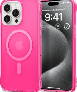 Spigen Ciel iPhone 15 Pro Max Kılıf Ultra Sheer Mag MagSafe özellikli Hot Pink - ACS06631