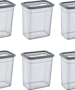 6'Lı SetSkali Dikdörtgen Saklama Kabı Antrasit 2350 ML - ANTRASİT, Çok Amaçlı saklama kabı