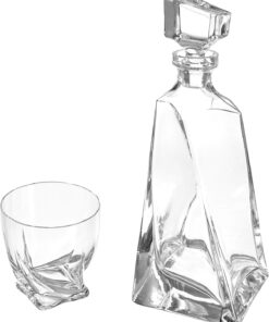 Twist Viski Seti, 1 Karaf ve 4 Bardak, 91211, Şeffaf, 800 ml