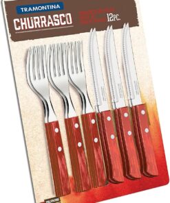 21199/711 biftek sofra takımı-Set, 12 parça kırmızı Griffen 2-kat perçinlenmiştir 6 x Biftek Bıçağı 5 inç, 6 x Steakgabel