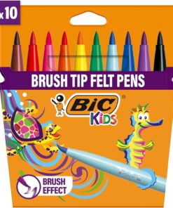 Kids Visaquarelle Fırça Uçlu Boya Kalemi 10 Renk, Fırça Başlı Esnek ve Yumuşak Uç, Yıkanabilir Su Bazlı Boya