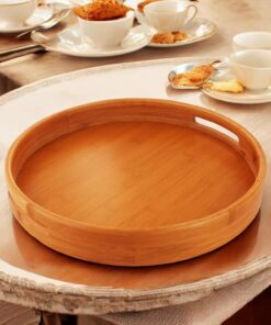 Yuvarlak Bambu Tepsi 30 cm, Bambu Daire Tepsi, Bambu Sunum Tepsi
