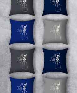 Çift Tarafı Baskılı 43x43 Kırlent Kılıfı 8'li Set Kombini