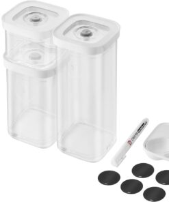 Fresh & Save Cube Vakumlu Başlangıç Seti, Boyut S, 6 Parçalı Vakumlu Saklama Seti, 3 x Cube Kutuları S, Vakum Pompası, Ölçüm Kaşığı, NFC Etiketleri Dahil