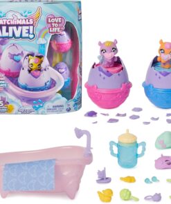 Alive Splash seti iki büyülü, kendiliğinden çatlayan yumurta ve 15 aksesuarlı küvet, 4 yaşından büyük çocuklar için
