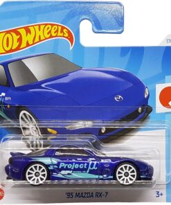 Wheels - ´95 Mazda RX-7 - HW J-Imports 9/10 - HTD97 - Short Card - Projekt M - koyu mavi - Mattel 2024 – 1:64