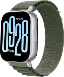 Xiaomi ile Uyumlu Travel Loop Kumaş Kordon Redmi Watch 5 Active/Lite/Watch S4/2/2Pro/S3/S1/S1Pro/S1 Active için Terletme Yapmayan Nefes Alabilen Konforlu Spor Tasarım Kayış (Alpine/Haki)