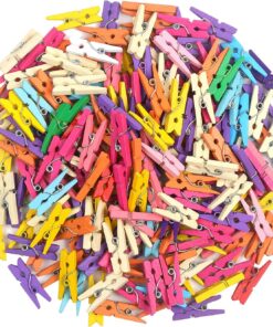 200 adet Mini Ahşap Clothespins, Karışık Renkli Küçük El Sanatları Peg Pimleri Klipler Fotoğraflar için Resimler Kağıt El Sanatları