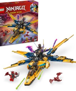 NINJAGO Ras ve Arin'in Süper Fırtına Jeti 71833-8 Yaş ve Üzeri Çocuklar için 3 Ninja Minifigürü İçeren Yaratıcı Oyuncak Yapım Seti, Doğum Günü Hediyesi (510 Parça)