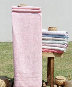 %100 Pamuk Renkli 70x140 Banyo Havlusu TOZ PEMBE