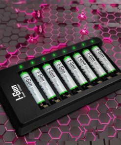 G890 8'li Pil Şarj Aleti + 8 Adet AAA 900 mAh Şarj Edilebilir AAA İnce Şarjlı Kalem Pilli Set 1.2V Ni-MH