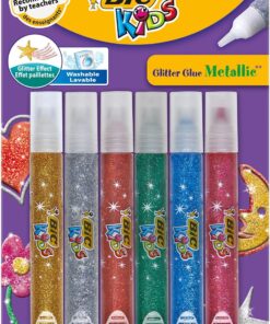 Kids Metalik Simli Yapıştırıcı 6'lı Blister, Su Bazlı Simli Yapıştırıcı, Çoğu Kumaştan Kolayca Çıkar