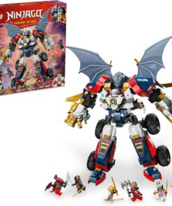 NINJAGO Zane’in Ultra Kombo Mech’i 71834-9 Yaş ve Üzeri Çocuklar için Araba, Jet ve Ejderha İçeren 4’ü 1 Arada Oyuncak Yapım Seti, Doğum Günü Hediyesi (1187 Parça)