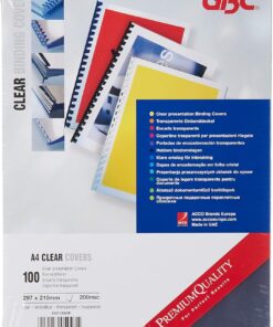 HiClear Cilt Kapakları, A4, 200 Mikron, PVC, Parlak, 100'lü Paket, CE012080F