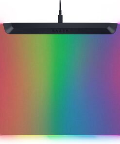 Firefly V2 Pro - RGB arkadan aydınlatmalı oyun mouse matı - Entegre USB Bağlantı Noktası (15 Bölge LED Aydınlatma, Optimum İzleme için Mikro Kazınmış Dokulu Yüzey) Siyah