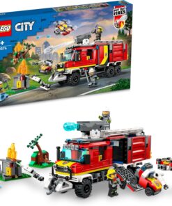 City İtfaiye Komuta Kamyonu 60374-7 Yaş ve Üzeri Çocuklar için İnsansız Kara ve Hava Araçları İçeren Oyuncak Yapım Seti (502 Parça)