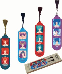 Gift Hediyelik Metal Püsküllü Kitap Ayracı Seti (Zodiac girls)