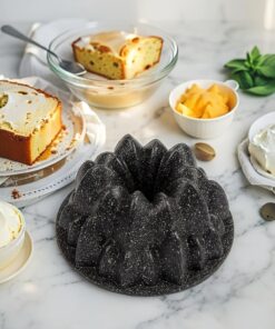 Thermo Döküm Gövdeli Everest Kek Kalıbı 24cm, Dilimli ve Döküm, Siyah Granit Benekli Pişirme Kabı, Kolay Çıkarma, Dayanıklı Alüminyum Alaşım