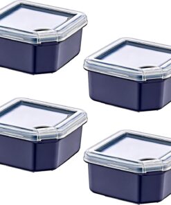 4'Lü Q-Box Saklama Kabı Lacivert 350 ML