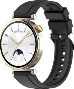 18mm Akıllı Saat Modelleri İçin Huawei Watch GT5 41mm/GT4 41mm İle Uyumlu Yüzeyi Şerit Görünümlü Bileği Rahatsız Etmeyen Rahat ve Yumuşak Premium Kalite Silikon Kordon Kayış