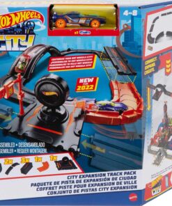 Wheels Pist Dünyası Seti, Şehir Ortamı Inşa Etmek İçin Çeşitli Pist Parçaları, Pist Tabanı Dahil 10 Parça Set ve 1 Adet Hot Wheels Araba, Diğer Setlere Bağlanır, 4 Yaş ve Üzeri