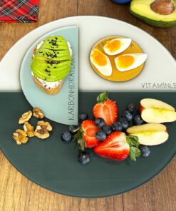 Cam Diyet ve Sunum Tabağı | Çap 32cm | Porsiyon ve Besin Ayrımı İçin