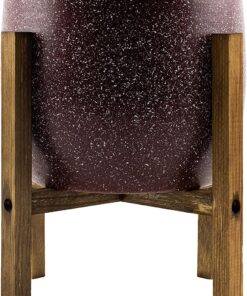 Tasarımı Ev Dekorasyon Aksesuar Bordo Granit Toprak Saksı Saksılık Salon Çiçeklik 4 Ayaklı - 19 CM