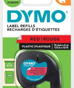 S0721630, LetraTag Plastik Şerit (12 mm X 4 mt), Kırmızı (59424)