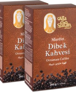 Sultan Mardin Dibek Kahvesi 250 g (2'li Paket) - Otantik ve Geleneksel Zengin Lezzet - Menengiç, Türk Kahvesi ve Kakule Olmak Üzere Farklı Bileşen İçerikli