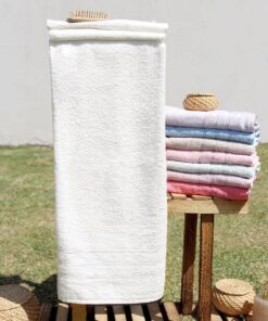 %100 Pamuk Renkli 70x140 Banyo Havlusu KREM