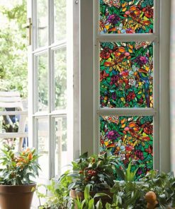 346-0647-4PK Kendinden Yapışkanlı Gizlilik Camı Pencere Filmi, Yaylı Şapel/Tulia, 43 cm x 198 cm Rulo, 4'lü Paket