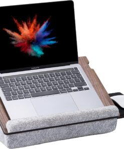 Wood - Minderli Eğim Ayarlanabilir Çekmeceli Mousepadli Laptop Sehpası, Taşınabilir Saklama Alanı 13" ve 16" Evden Çalışma Masası (Ceviz)