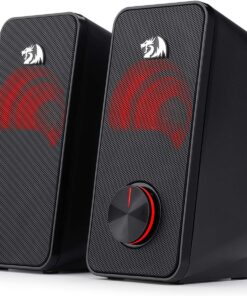 Stereo Hoparlör 2.0 Stentor (GS500) 2 x 3 W Arka Aydınlatmalı Bilgisayar için, Kırmızı, USB üzerinden güç beslemesi ve 3,5 mm jak fişi, siyah