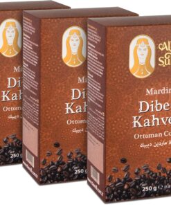 Sultan Mardin Dibek Kahvesi 250 g (3'lü Paket) - Otantik ve Geleneksel Zengin Lezzet - Menengiç, Türk Kahvesi ve Kakule Olmak Üzere Farklı Bileşen İçerikli