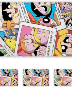 Aksesuar 4 Adet Powerpuff Girls Kart Kaplama Sticker Kart Etiketi 02