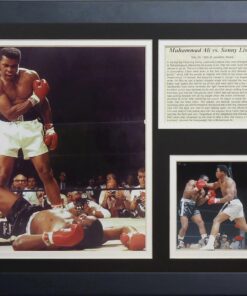 kalıp hiç Muhammad Ali v.b. Liston çerçeveli fotoğraf collage, 11 x 35,6 cm
