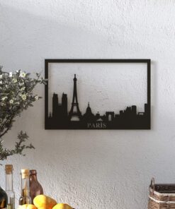 Yurudesign Lazer Kesim Metal Duvar Tablo Paris 30 * 45