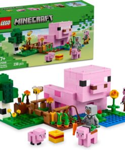 Minecraft Yavru Domuz Evi 21268 – 7 Yaş ve Üzeri Çocuklar için Kahraman Figürü, Yaratıklar ve Orman Biyomu İçeren Çiftlik Hayvanı Yapım Seti, Erkek ve Kız Çocukları için Hediye Fikri (238 Parça)
