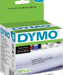 LabelWriter Etiket Yazıcıları için LW Büyük Posta Adresi Etiketleri, Beyaz, 1-4/10'' x 3-1/2'', Büyük, 260'lık 2 Rulo