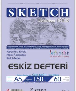 Sketchbook Zigana A5 Spiralli 150 Gr. 60 Yaprak Eskiz Defteri