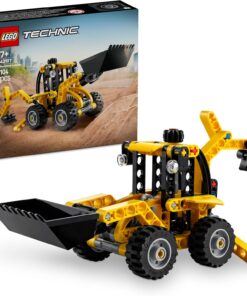 Technic Kazıcı Yükleyici 42197 – 7 Yaş ve Üzeri Kız ve Erkek Çocukları için Arka Kazıcı, Kepçe ve Dengeleyici İçeren Yapım Seti, Hediye Fikri (104 Parça)