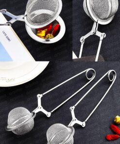 Paslanmaz Çelik Bitki Çayı Demleme Süzgeci | Bitki Çayı Süzgeç Demlik | Maşalı Fincan Süzgeci 16 Cm