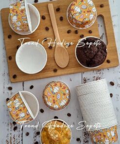 Hediye Sepeti 50'li Büyük Boy XL Tavşan Desenli Turuncu Muffin Cupcake Kalıbı Jumbo Kek Kapsülü, Airfryer Uyumlu