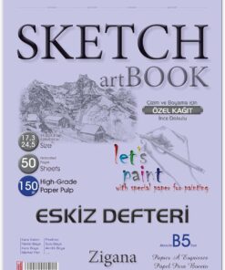 Sketchbook Zigana B5 Spiralli 150 gr. 17,3x24,5 cm 50 yp. Eskiz Defteri