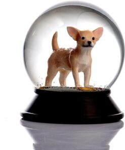 Cam Ve Reçine Altın Patiler Köpek Chihuahua (Kayısı) Kar Küresi Hediye