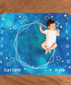 Uzay Macerası Baby Shower Hediyesi Fotoğraf Çekim Battaniyesi